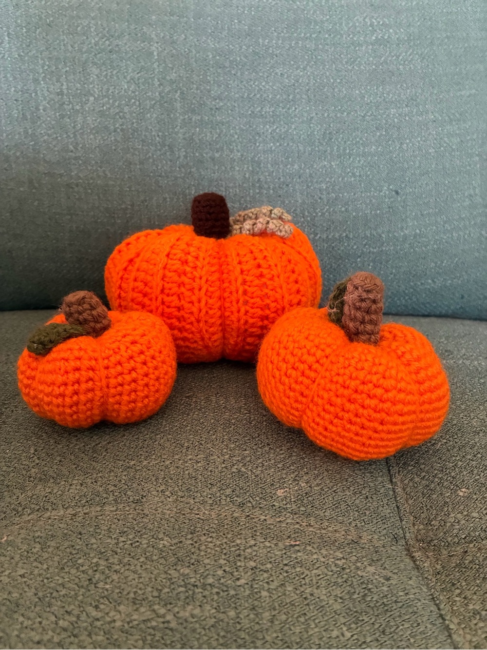 Handmade Crochet Pumpkin Trio